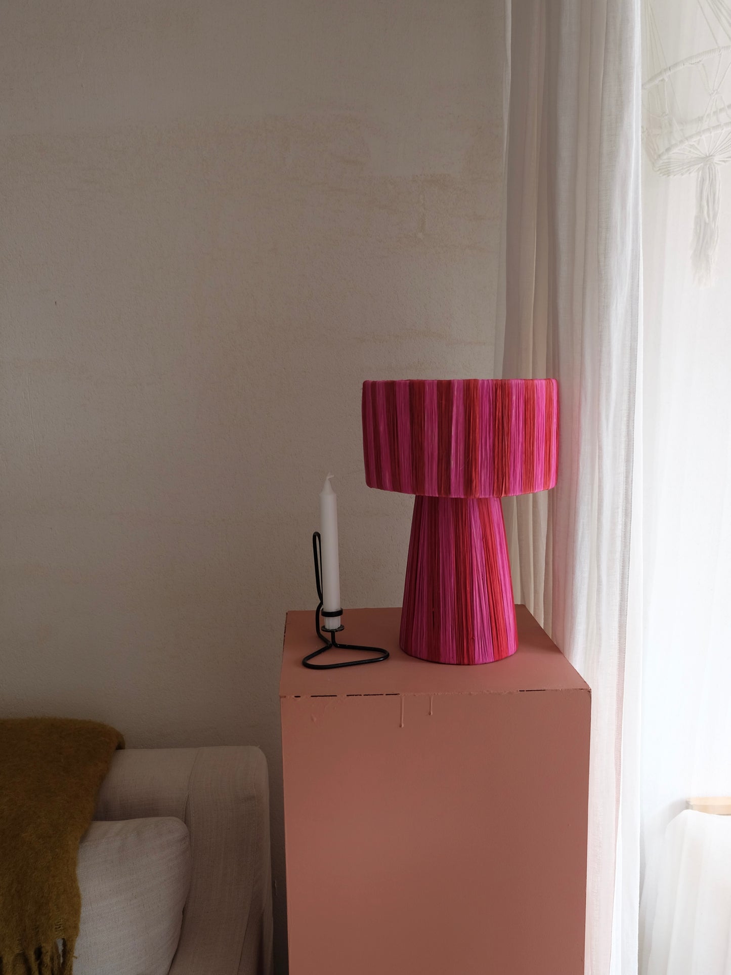 Anza Lamp Petite - Pink & Burgundy